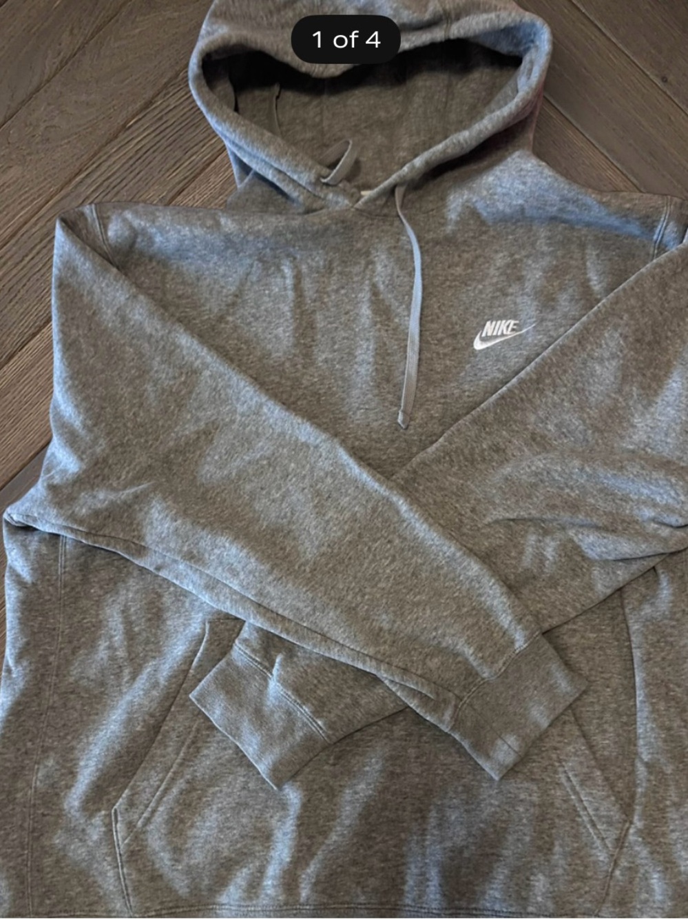 Nike Gray Crewneck Hoodie with White Logo
